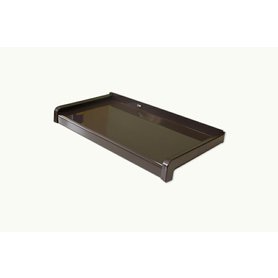 Venkovní parapet z taženého hliníku hnědá RAL 8019, š. 320mm, d. 880 mm - VÝPRODEJ