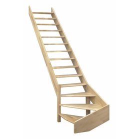 Dřevěné schody Minka Classic Smrk 1/4 lomené 85 x 300cm