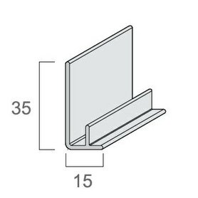 Zakládací profil Kerrafront barva bílá dl. 3m
