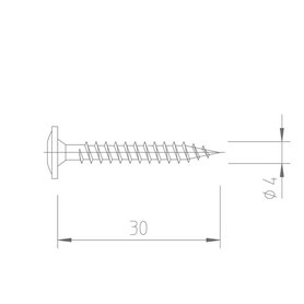 Vrut nerez 4x30 mm TX A2 NOVIK